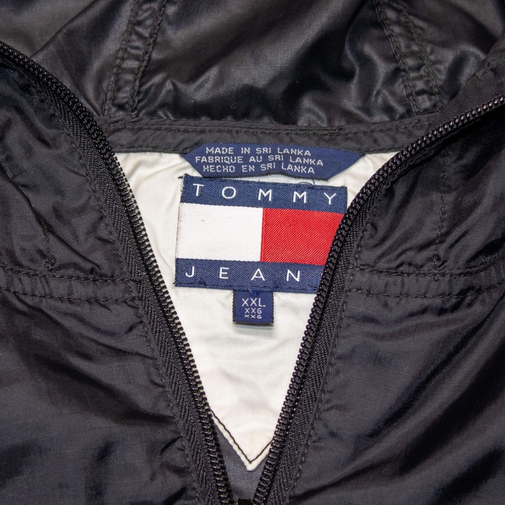 Tommy Hilfiger Anorak Windbreaker Jacket Mens XXL Black Excellent - Picture 3 of 6